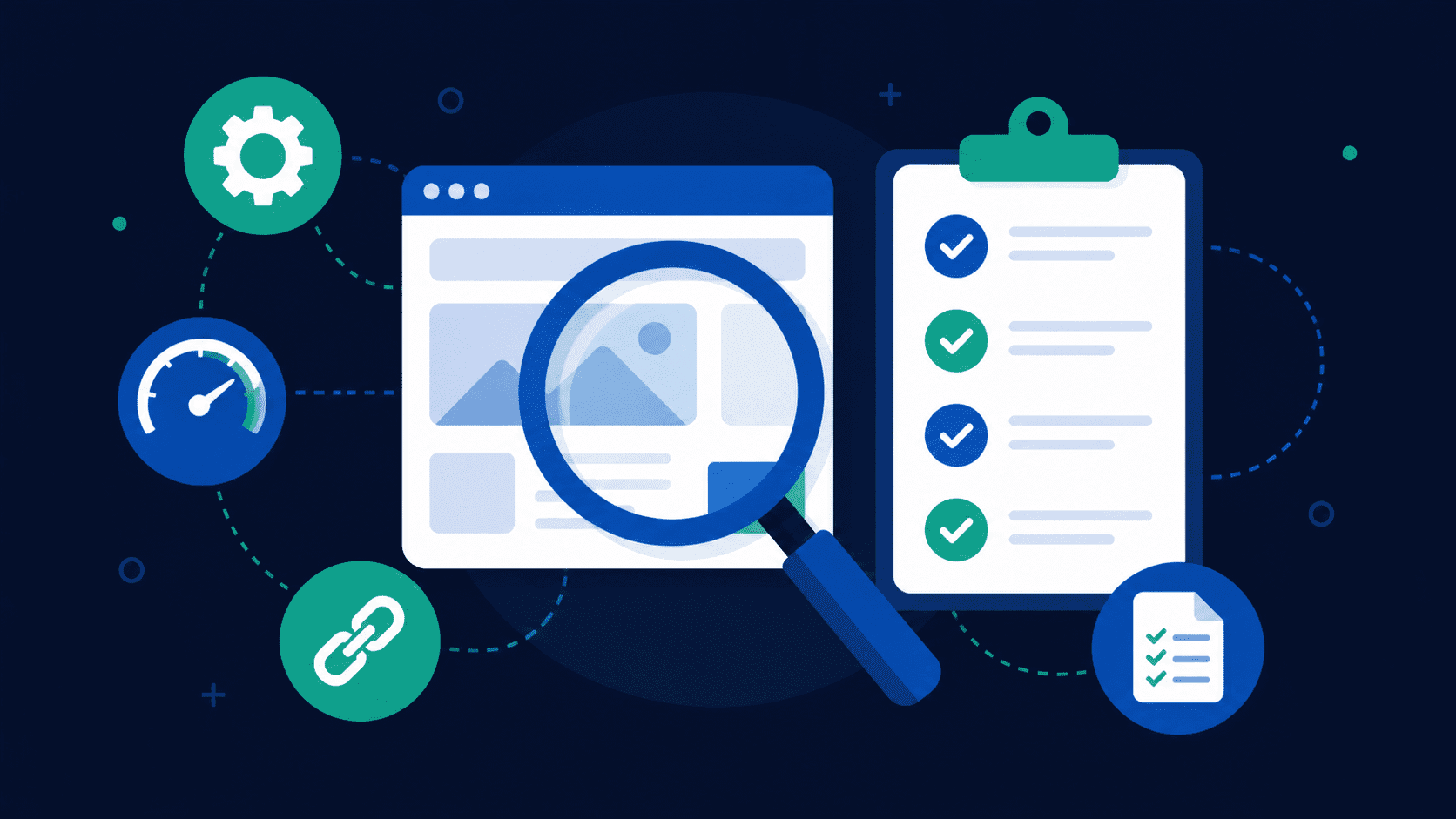 Illustration d'un audit SEO complet pour analyser un site web de A à Z : technique, contenu et netlinking