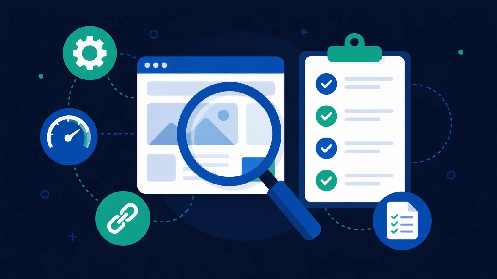 Illustration d'un audit SEO complet pour analyser un site web de A à Z : technique, contenu et netlinking