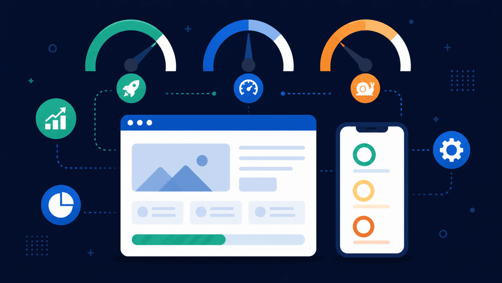 Illustration des Core Web Vitals (LCP, INP, CLS) et leur impact sur le référencement SEO en 2026