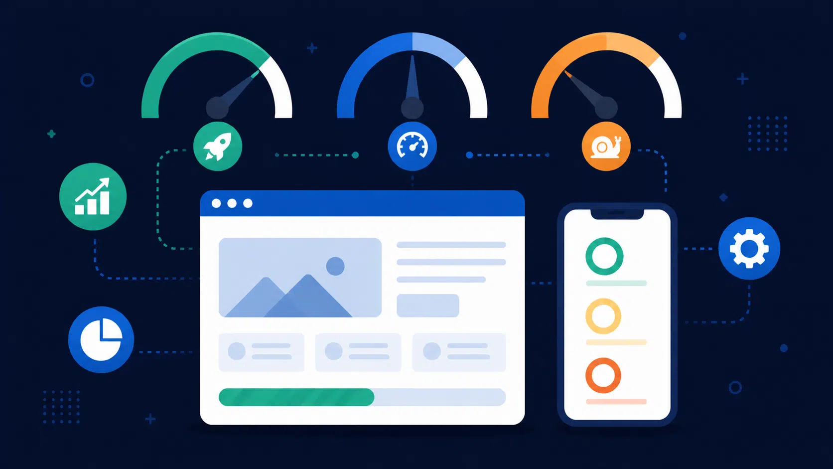 Illustration des Core Web Vitals (LCP, INP, CLS) et leur impact sur le référencement SEO en 2026