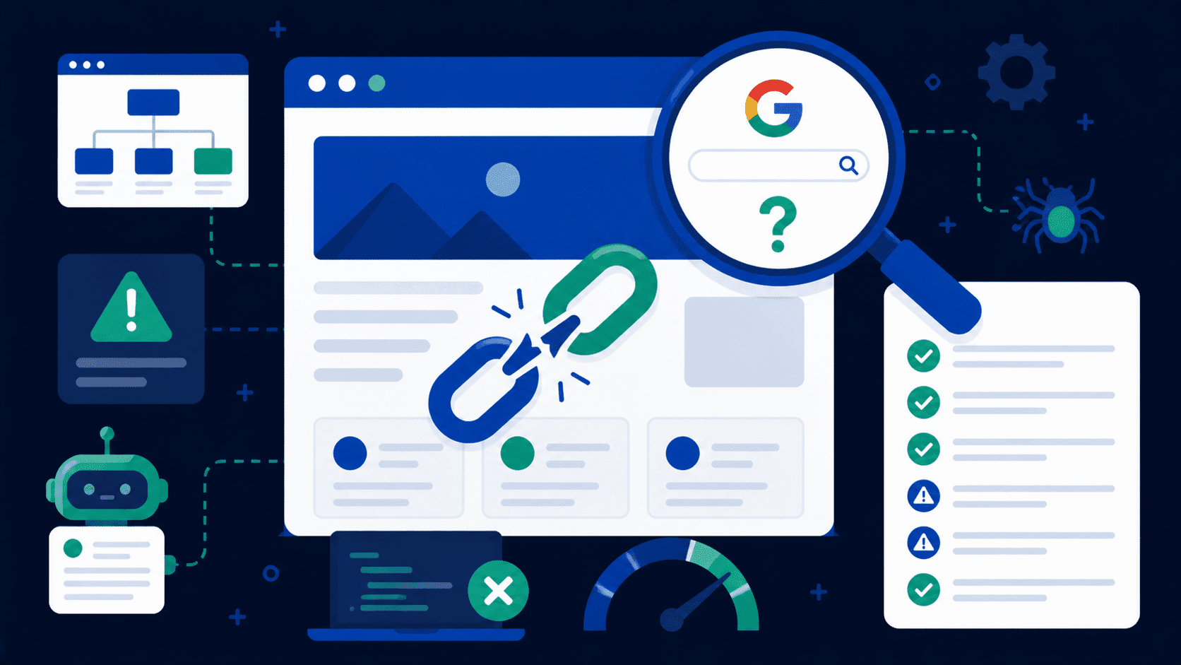 Illustration montrant pourquoi un site n'apparaît pas sur Google avec les erreurs d'indexation les plus courantes